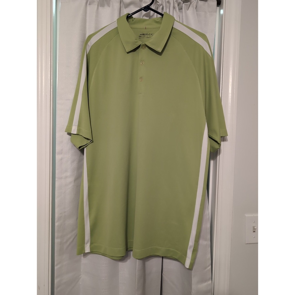 Nike Golf Men's Size XL Short Sleeve Green Collared Polo‎ Shirt Fit Dry